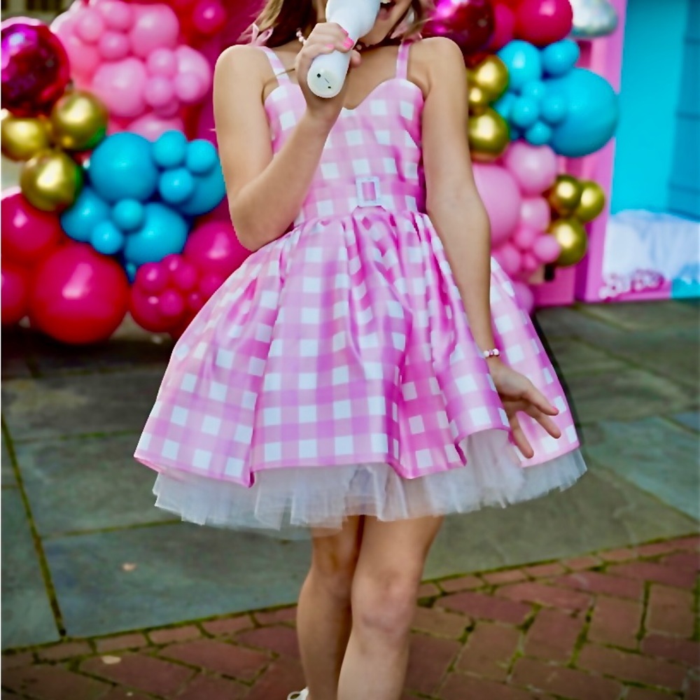 Kids Pink Dress, Girl Birthday, Cosplay Barbie Pink Tutu Dress, Barbie Inspired